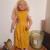 Robe jaune aux points fantaisies Chevrons pour Poupee Starlette Constance taille 44cm (HT) PETIT COLLIN par FINOUCREATOU.COM