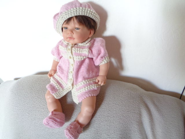 Fait Main reborn poupée crochetée chapeau Fille Berenguer American Tiny Tricot Bébé Blanc 