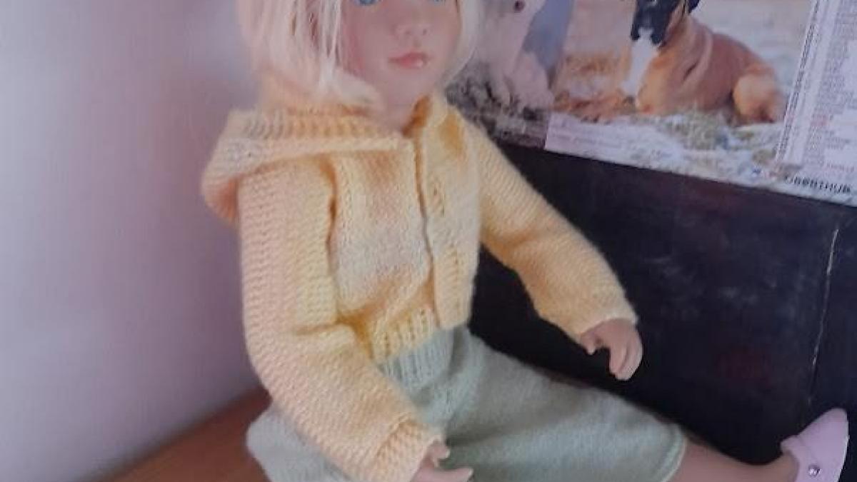 Blouson Jaune Paille et Vert Clair Poupée Starlette