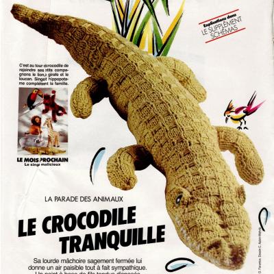 Le crocodile tranquille tricot 001