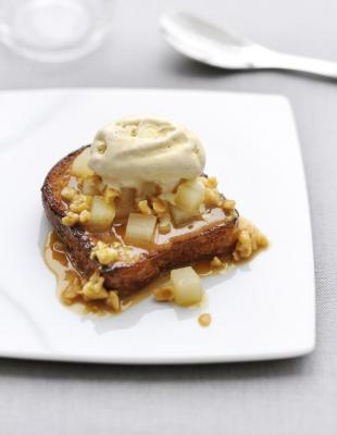 Pain perdu poires caramel