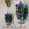 Pot de fleur a suspendre suspension a crocheter