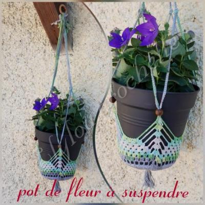 Pot de fleur a suspendre suspension a crocheter