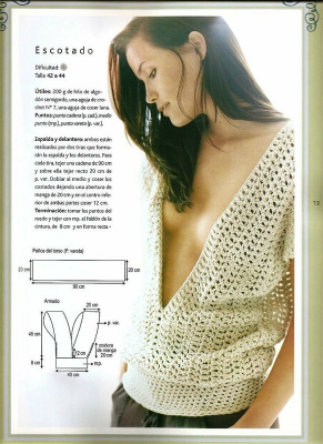 Pull pour ete femme espagnol au crochet traduit en francais