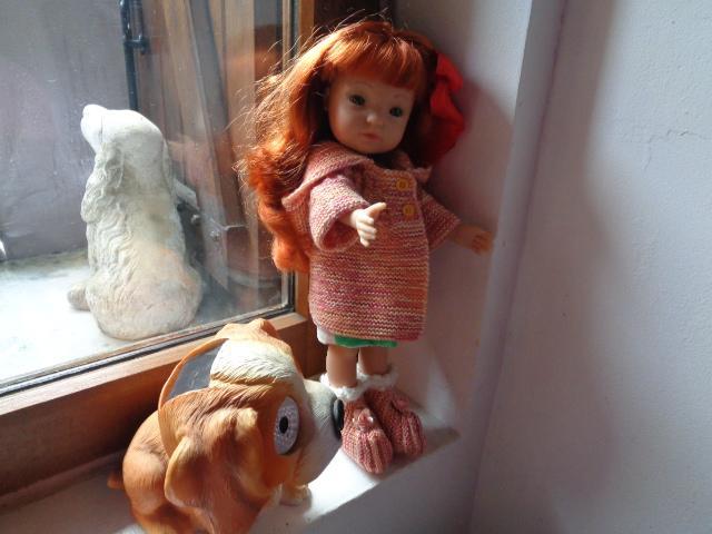 Cardigan à capuche pour Poupée Paola Reina ou Gretta My Doll&Me,Taille 32-33cm HT  (et +)avec Bottillons assortis, Création de FINOUCREATOUCOM ...
