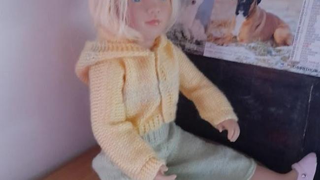 Blouson Jaune Paille et Vert Clair Poupée Starlette