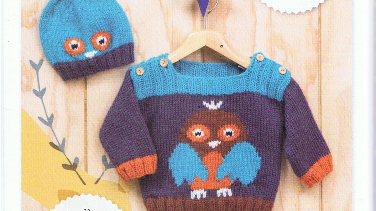 PDF Modele Pull et Bonnet pour Bébé avec Motif Hibou ...