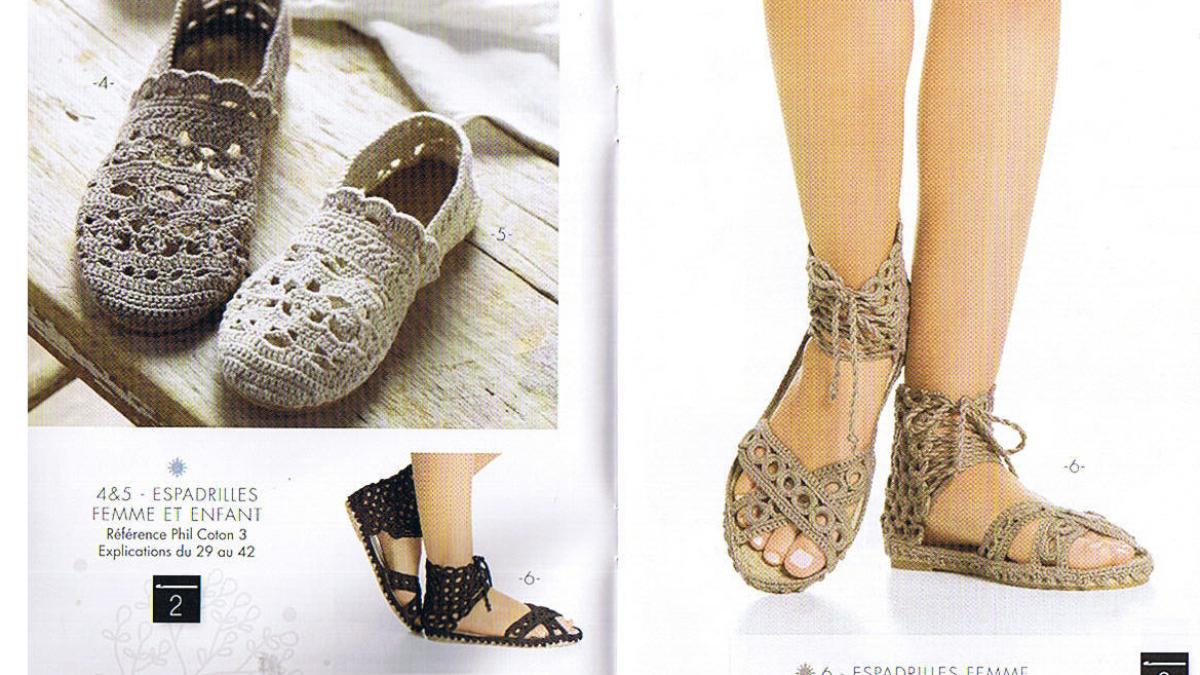 Tutos: 7 modèles Gratuits Espadrilles pour Femme et Enfant à découvrir et à réaliser au crochet ...